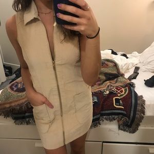 Zip Front Corduroy Dress